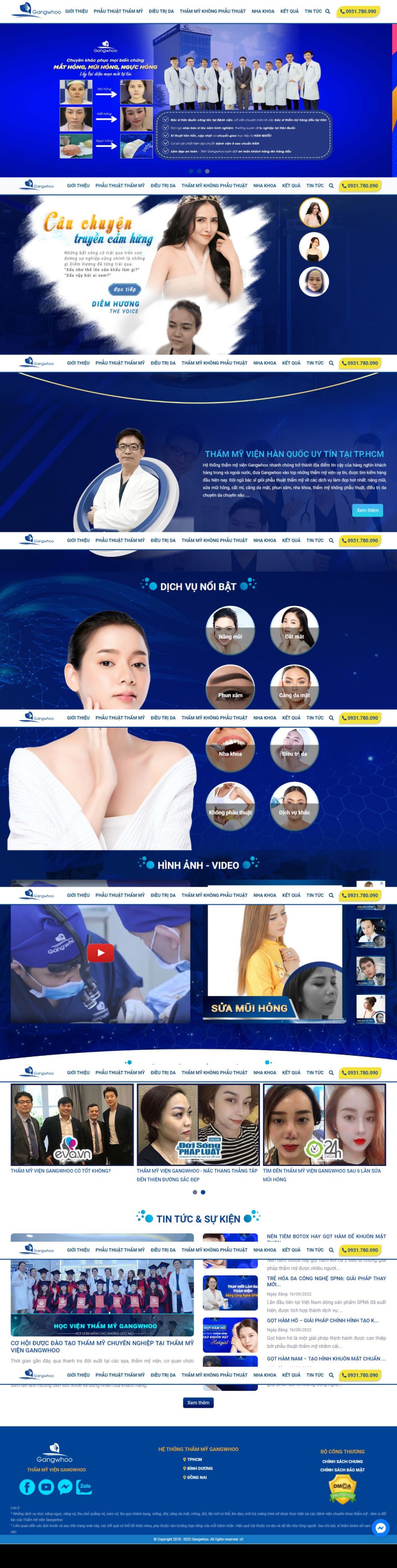 Thiết kế website Gangwhoo Spa